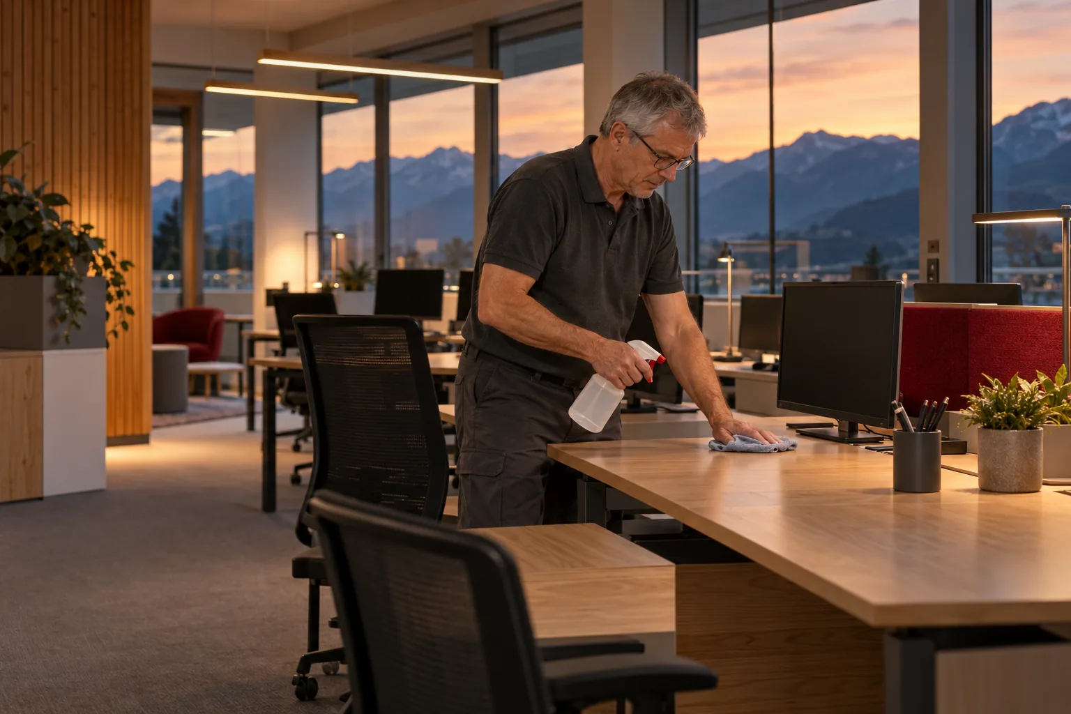 Nettoyage et désinfection d’un bureau à Sion