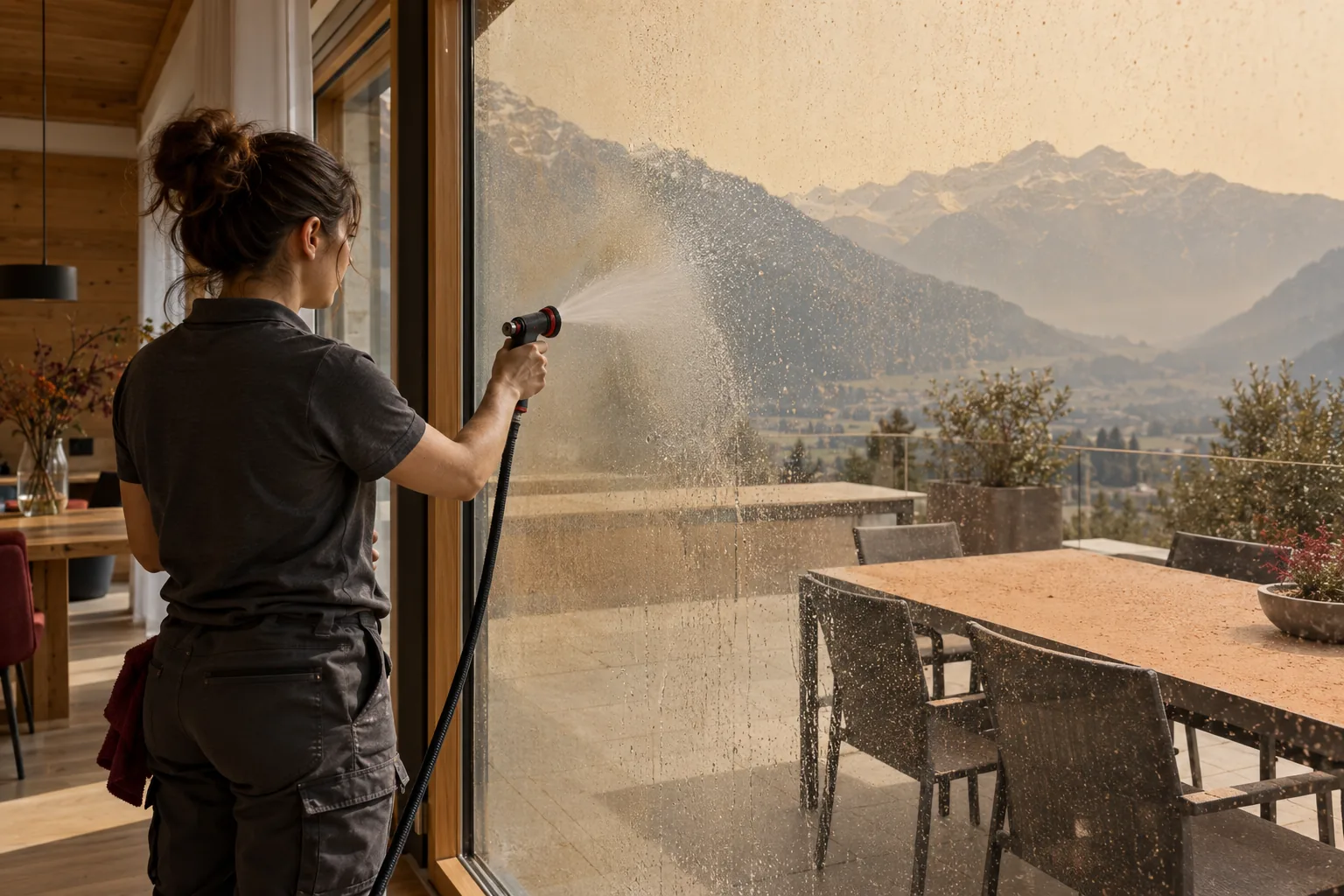 Poussière du Sahara : nettoyer vitres et terrasses sans les rayer